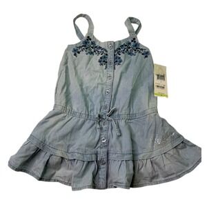 GUESS Kids‎ Denim Dress With Embroidered Top And Ruffle Skirt Sz 4T SpringNWT